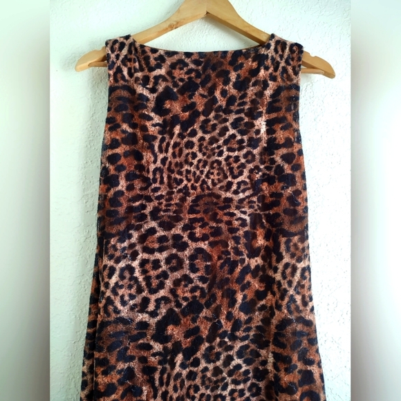 Missguided Leopard Ankle Grazer Boat Neck Sleeveless Maxi Dress - Picture 6 of 9